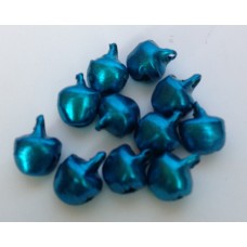 Belletje blauw metallic 10 x 8 mm (10 stuks)
